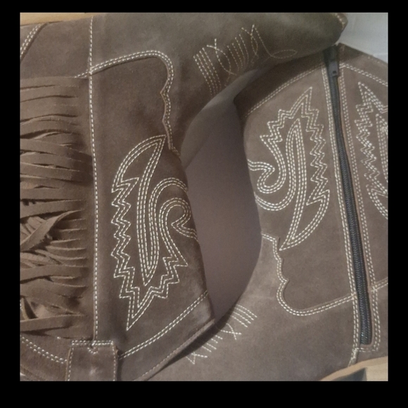 The AZALEA WANG Genuine Leather Moco Mocha Western Boot. Sz 11 - Picture 5 of 8